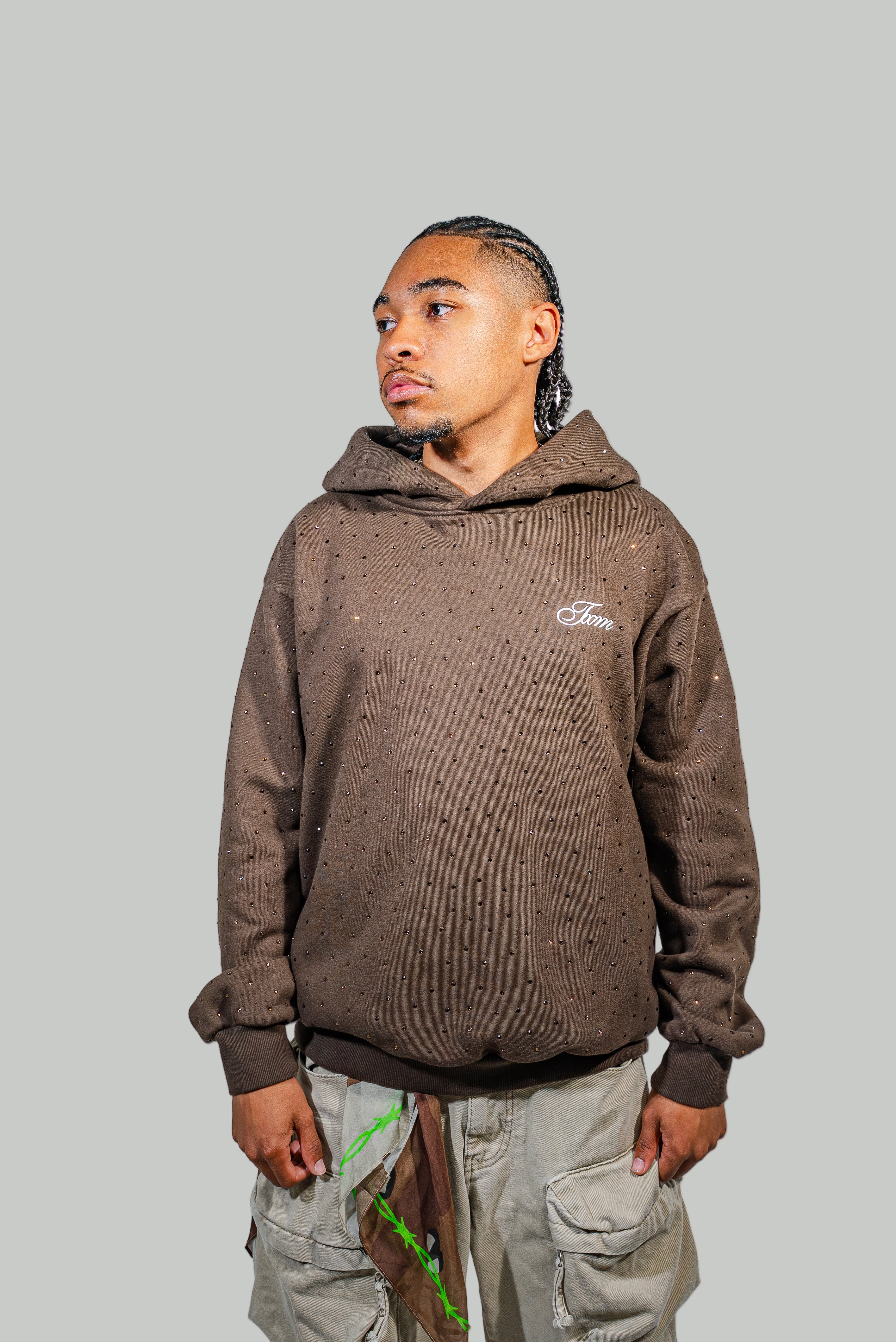 Rhinestone Hoodie (Mocha)