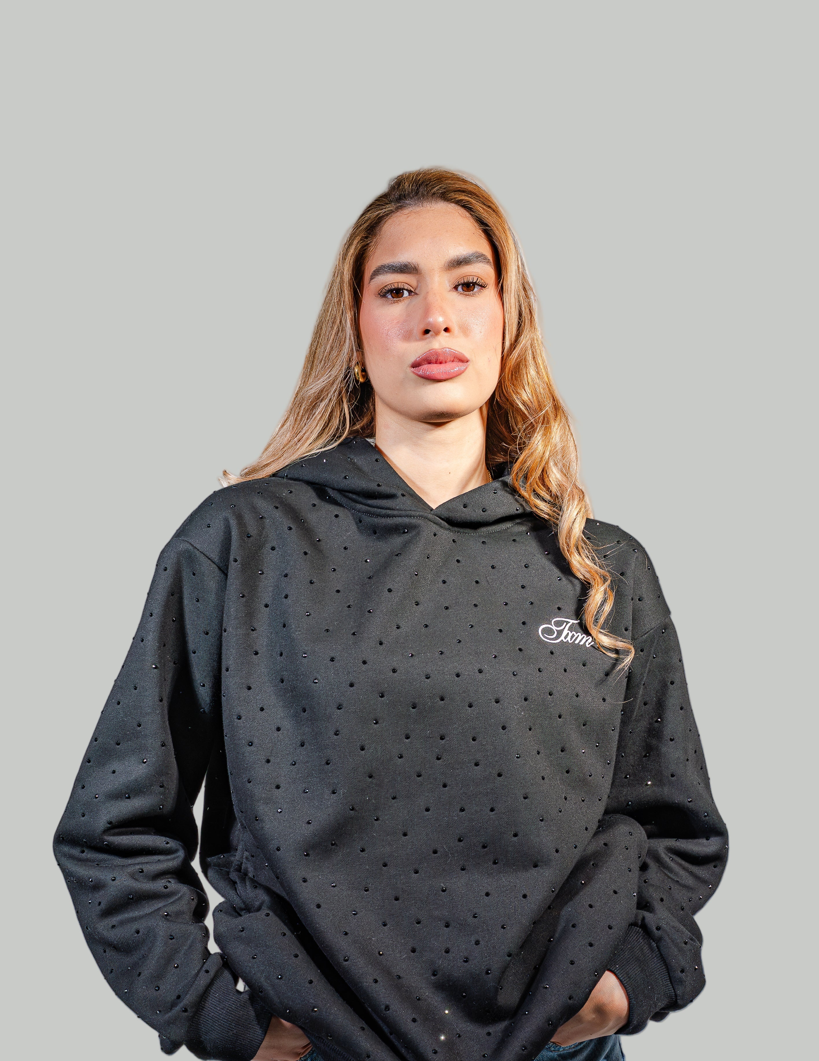 Rhinestone Hoodie (Black)